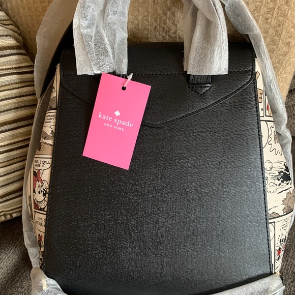 Authentic KATE SPADE SAFFIANO Leather flap Disney Mickey mousse backpack - Picture 8 of 14